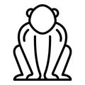 Gibbon primate icon, outline style