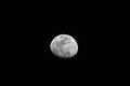 Gibbous waxing moon showing craters in night sky