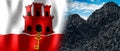 Gibraltar - country flag and pile of coal