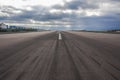 Gibraltar airport runway, also used as public road Royalty Free Stock Photo