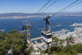 Cable Car gondola and bay of Gibraltar