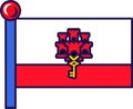 Gibraltar country nation flag on flagpole vector