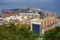 Gibraltar harbour overlooking Spanish mainland
