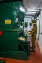 GIBRALTAR, GIBRALTAR, JANUARY 5, 2016: Detail of machinery part of the oÃâÃÂ´hara battery on Gibraltar....IMAGE