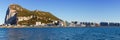 Gibraltar The Rock panoramic view Mediterranean Sea travel traveling town overview Royalty Free Stock Photo