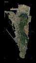 Gibraltar shape on black. Low-res satellite