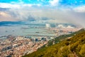 Gibraltar UK Cityscape Port Sunset Hill Rock View Scene