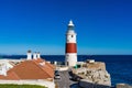 Gibraltar, United Kingdom - Nov 18, 2022: Europa Point Lighthouse, Trinity Lighthouse or Victoria Tower. Gibraltar