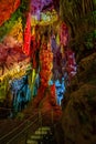 Gibraltar, United Kingdom - Nov 18, 2022: Upper Rock Nature Reserve at Gibraltar. Exploring Old St. Michaels Cave