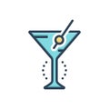 Color illustration icon for Gibson, alcohol and vermouth