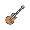 Color illustration icon for Gibson, guitar and ukulele