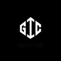 GIC letter logo design with polygon shape. GIC polygon and cube shape logo design. GIC hexagon vector logo template white and Royalty Free Stock Photo