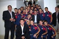 Gica Hagi and a junior football team