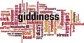Giddiness word cloud Royalty Free Stock Photo