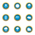 Giddy icons set, flat style Royalty Free Stock Photo