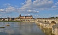 Gien, France - april 5 2015 : the bridge and the city on