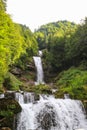 Giessbach waterfall flow to Lake Brienz in Brienz, Switzerland Royalty Free Stock Photo