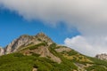 Giewont peak in the Polish Tatra mountains. A metal cross on top