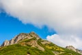 Giewont peak in the Polish Tatra mountains. A metal cross on top Royalty Free Stock Photo