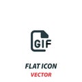 GIF file format icon in a flat style. Vector illustration pictogram on white background. Isolated symbol suitable for mobile Royalty Free Stock Photo