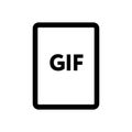 GIF file icon line isolated on white background. Black flat thin icon on modern outline style. Linear symbol and editable stroke. Royalty Free Stock Photo