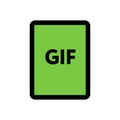 GIF file icon line isolated on white background. Black flat thin icon on modern outline style. Linear symbol and editable stroke. Royalty Free Stock Photo