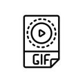 Black line icon for Gif, file and loading Royalty Free Stock Photo
