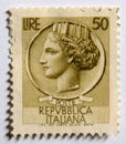 ITALY - June 9,2023 : Old italian postage stamp.