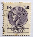 ITALY - June 9,2023 : Old italian postage stamp.