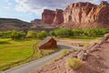 Gifford barn by road in Capitol Reef National Park Royalty Free Stock Photo
