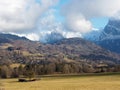 Giffre Valley, during a snowless winter Royalty Free Stock Photo