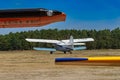 Rear view of the Antonov, a large single engine biplane