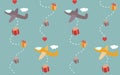 Gift Airplanes Seamless Pattern