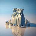 Gift bag with decorative ornaments Royalty Free Stock Photo