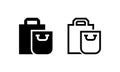 gift bag paper. Online shopping icon Line Vector glyph stroke illustration