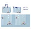 Gift Bag template with stripes and colorful bubbles