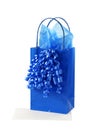 Gift bag with tissue paper and ribbon Royalty Free Stock Photo