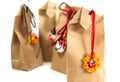 Gift bags with decorations Royalty Free Stock Photo