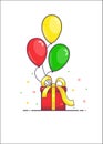 Gift with balloons