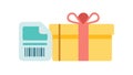 Gift with Barcode Tag, Digital Present, vector design Generative AI Royalty Free Stock Photo