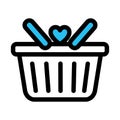 Gift basket, gift hamper fill vector icon which can easily modify or edit