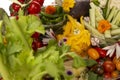 Gift basket with a selection of mixed vegetables