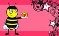 Gift Bee catoon expression background
