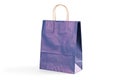 Gift blue paper bag on white background. Close up Royalty Free Stock Photo