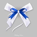 Gift blue white silk bow