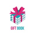 Gift book logo design- vector