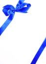 Gift bow blue ribbon Royalty Free Stock Photo