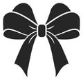 Gift bow silhouette. Black present ribbon icon
