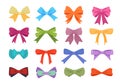 Gift bows colorful flat vector illustrations set Royalty Free Stock Photo