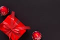 Gift box on black background Royalty Free Stock Photo